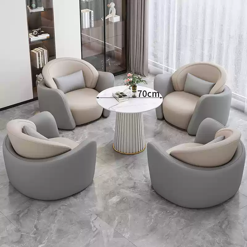 Simple light luxury single sofa coffee table combination leisure hotel beauty salon reception exhibition center negotiation table and chair
