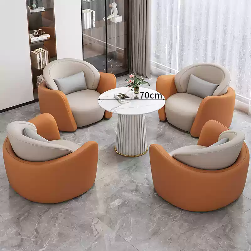 Simple light luxury single sofa coffee table combination leisure hotel beauty salon reception exhibition center negotiation table and chair