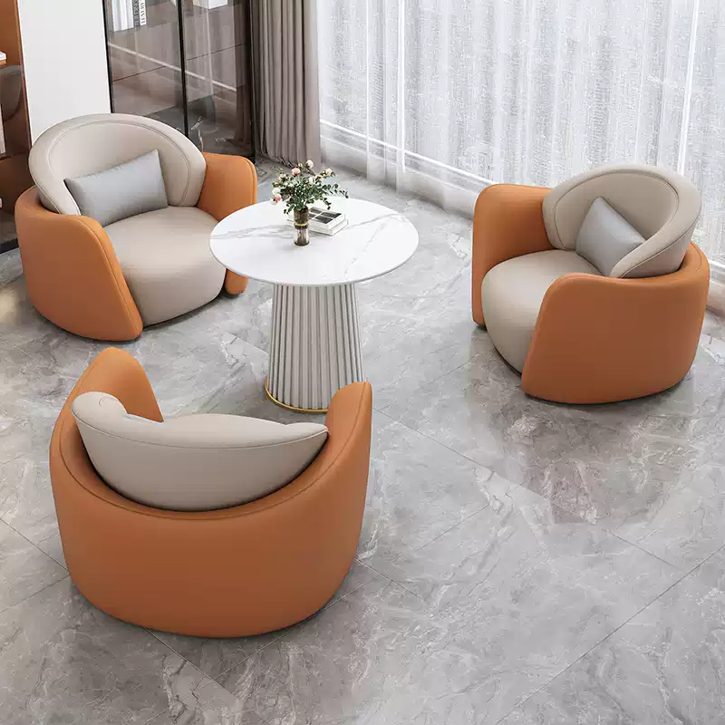 Simple light luxury single sofa coffee table combination leisure hotel beauty salon reception exhibition center negotiation table and chair