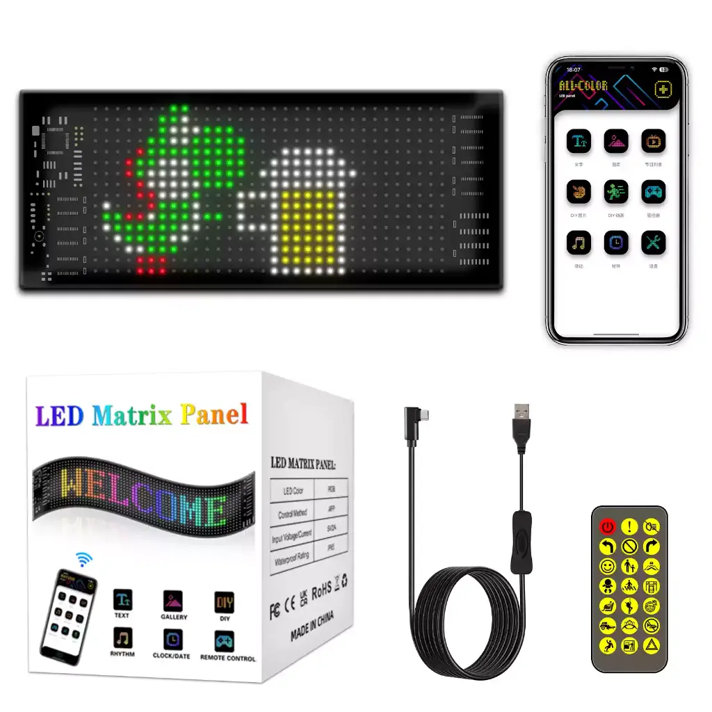 Car smart car sticker car interactive screen car rear window led expression screen light rear windshield car led display