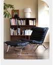 LDAD Bauhaus vintage Ari Chair leather lounge chair Italian designer stainless steel single sofa