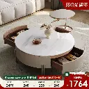 Bochun Vanilla 2024 new coffee table living room lifting small apartment home high-end designer rotating small coffee table