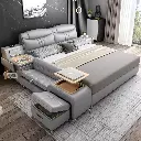 Tatami bed master bedroom bed simple modern light luxury double bed multifunctional storage soft bed wedding bed leather bed