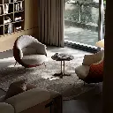 TAZA modern light luxury leisure chair villa whole house matching living room series designer new eggshell leisure chair