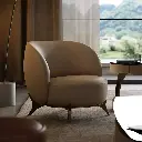 TAZA Italian style full leather sofa chair large flat whole house matching living room series petal light luxury leisure chair