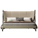 TAZA Italian light luxury chieftain bed villa large apartment master bedroom high-end furniture designer new modern leather bed