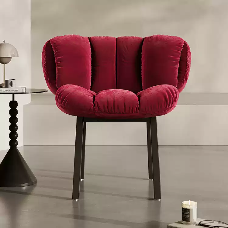 VRSUK light luxury fabric dining chair French retro backrest petal new product second-hand dining table chair designer leisure chair