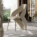 Sevanali French light luxury high-grade cowhide leather chair living room villa home designer original dining chair