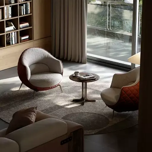 TAZA modern light luxury leisure chair villa whole house matching living room series designer new eggshell leisure chair