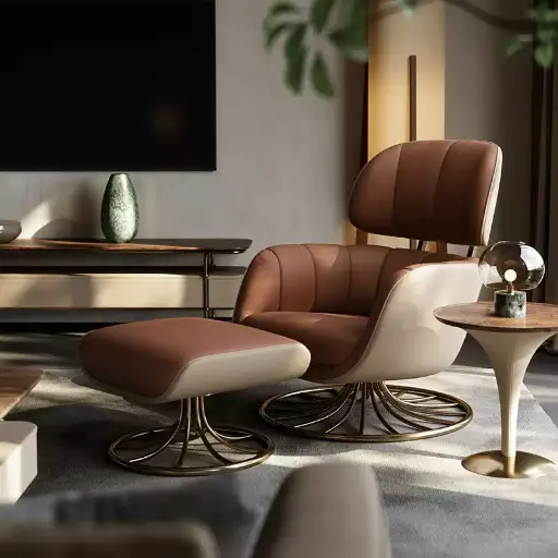 TAZA Italian recliner sofa chair villa whole house matching living room series new president office leisure chair