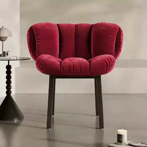 VRSUK light luxury fabric dining chair French retro backrest petal new product second-hand dining table chair designer leisure chair