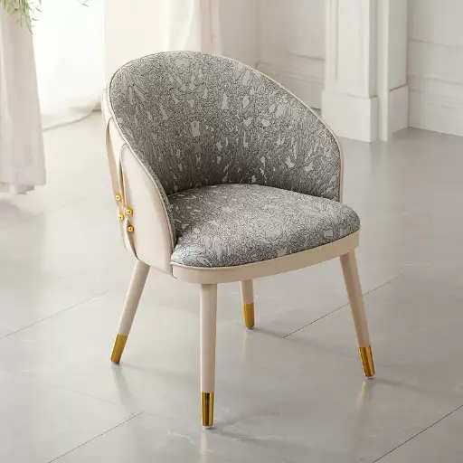 2024 new embroidery Roberto Cavalli gold bead dining chair luxury house high-end luxury stone dining table chair