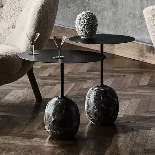 Italian minimalist marble round small table designer movable sofa side table bedside corner table Lato Table